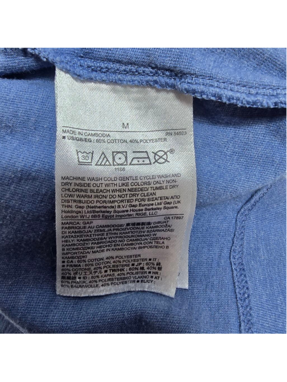 Women's GAP Blue Embroidered Short Sleeve Tee M - Picture 6 of 8